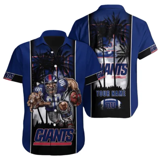 Discover Personalized New York Giants Tropical Night Hawaiian Shirt Unisex Summer