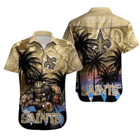 Personalized New Orleans Saints Sunset Blitzz Hawaiian Shirt Unisex Summer