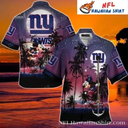 Discover New York Giants Mickey Adventure Tropical Evening Hawaiian Shirt Size S-5XL