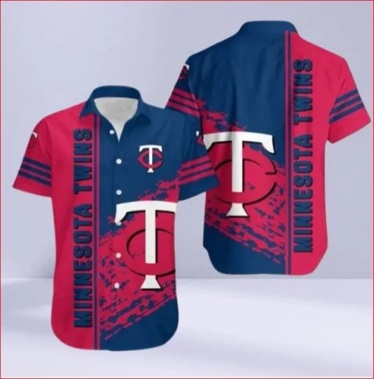 Discover Twins Splatter Paint Logo Tropical Aloha Hawaiian Shirt Full Size