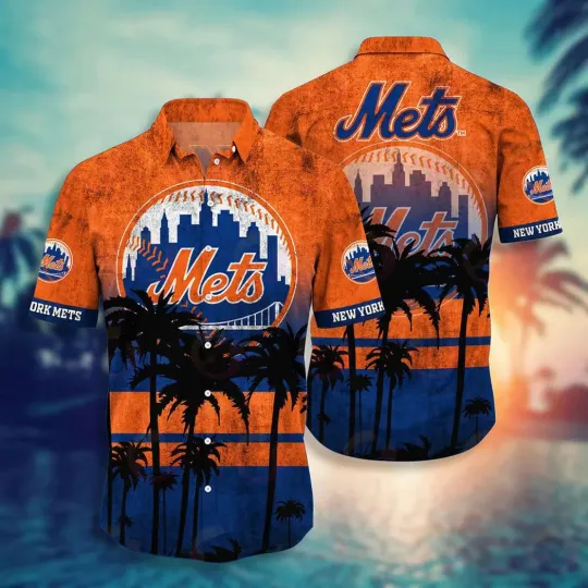 Discover New York Mets Coconut Sunset Hawaiian Shirt Unisex Summer Aloha