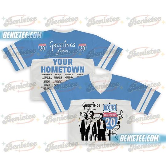 Vintage Jonas Brothers Football Jersey Crop Top, 20th Anniversary Of Jonas T-Shirt, Living The Dream Tour 2025 Shirt, Jonas Fan Merchandise