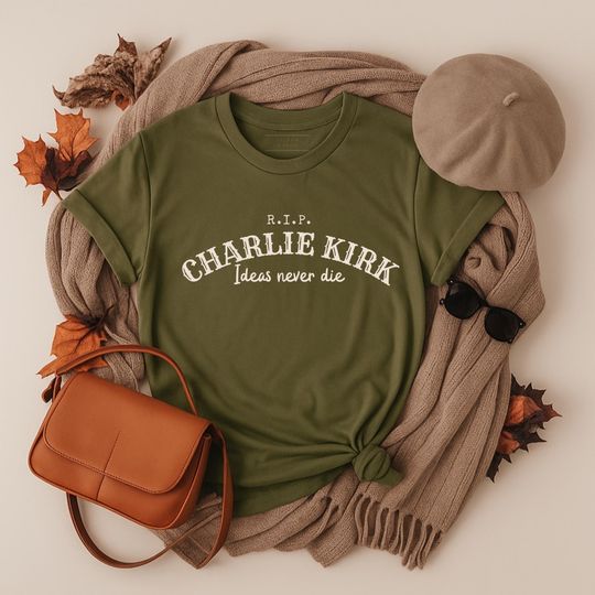 Discover RIP Ideas never die Charlie Kirk T-Shirt, Activist Mr Kirk Memorial Shirt, A ture Patriot Pray For Charlie