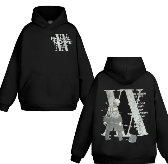 My Chemical Romance 2025 Merch Black XX Parade Double Sided Hoodie