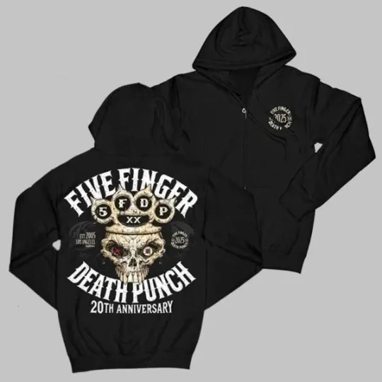 Five Finger Death Punch 20th Anniversary Knucklehead Zip Hoodie