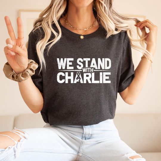 Discover We Stand With Charlie Kirk, A True Patriot Shirt,Christian Shirt, Faith Based, Activist & Human Rights Support, American Patriotic,Political