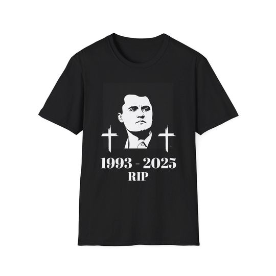 Discover Charlie Kirk Memorial Tribute T-Shirt for Remembrance, RIP 1993-2025, Grief Support Apparel, Commemorative Wear