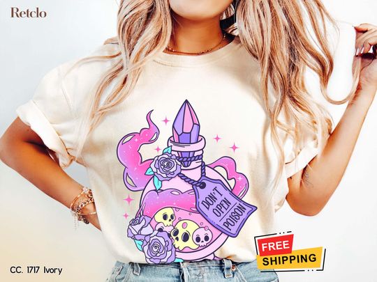 Halloween Shirt, Don't Open Poison Retro Halloween Shirt, Halloween Tee, Women's TShirt Gift, Halloween Spooky Season