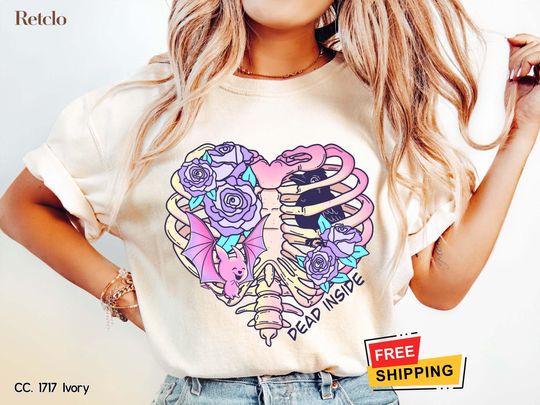 Discover Halloween Shirt, Dead Inside Retro Halloween Shirt, Halloween Tee, Halloween Women's TShirt, Halloween Spooky Season