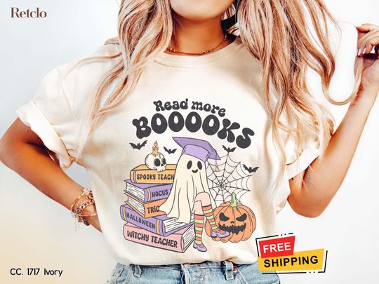 Discover Halloween Ghost Shirt, Halloween Teacher Cute Shirt, Halloween Women's Shirt, Spooky Season Shirt, Trick or Treat Pumpkin Tee