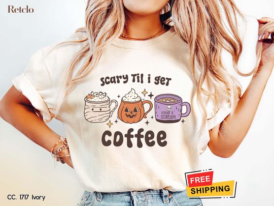 Discover Retro Halloween Shirt, Comfort Colors Halloween Tshirt, Cute Halloween Gifts Ghost Tee, Halloween Women's Shirt, Spooky Season Party Shirt