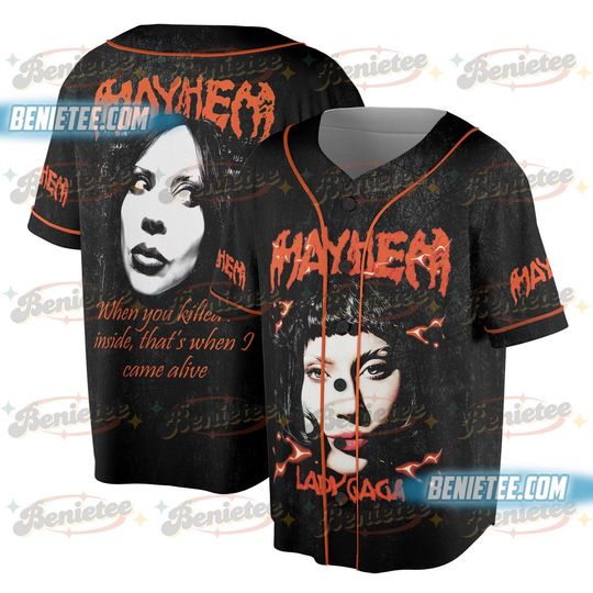 Mayhem Tour Baseball Jersey, Ld ga Jersey, Pop Music Lover Shirt, Gift for Little Monster, Mayhem Shirt