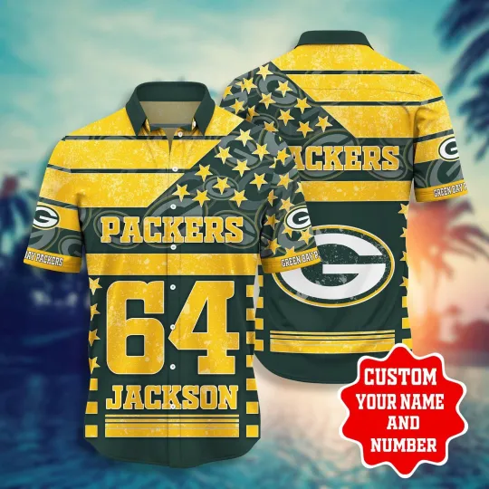 Discover Green Bay Packers Golden Glory Custom Summer Aloha Unisex Hawaiian Shirt