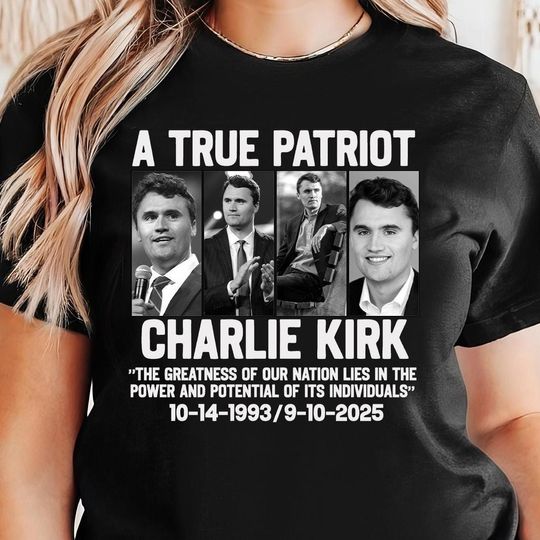 Discover Rest in Peace Charlie Shirt, Charlie Kirk Memorial , A True Patriot Charlie Kirk Shir