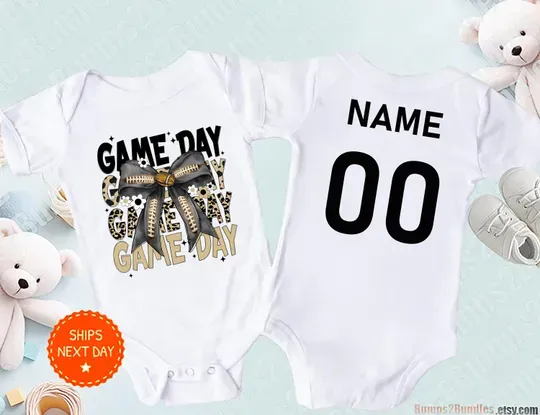 Personalized Saints Baby Sleepsuit, Gift for Football Fan