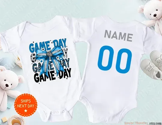 Personalized Detroit Lions Baby Sleepsuit, Gift for Football Fan