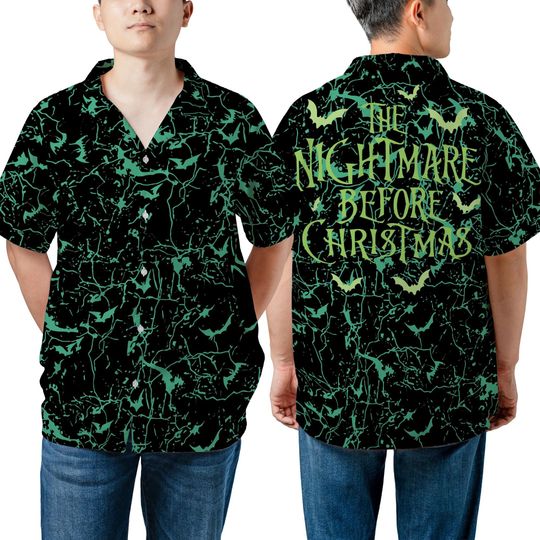Discover Unisex The Nightmare Before Christmas Hawaiian Shirt, Disney Spooky Halloween Hawaii Shirt, Disneyland Halloween Trip Family Matching Outfit