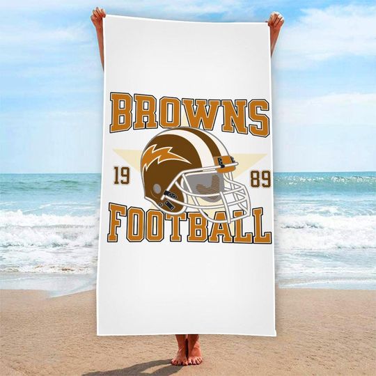 Discover Browns Football Towel, Sports Team Beach Towel, Football Fan Gift, Game Day Pool Towel, Sports Towel
