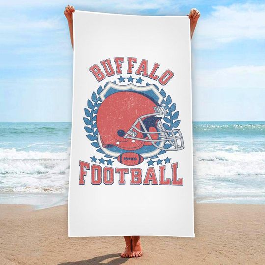 Bills Football Towel, Sports Team Beach Towel, Football Fan Gift, Game Day Pool Towel, Sports Towel
