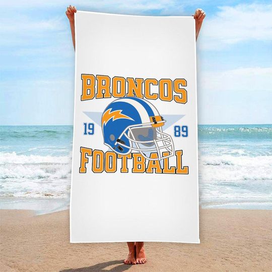 Broncos Football Towel, Sports Team Beach Towel, Football Fan Gift, Game Day Pool Towel, Sports Towel