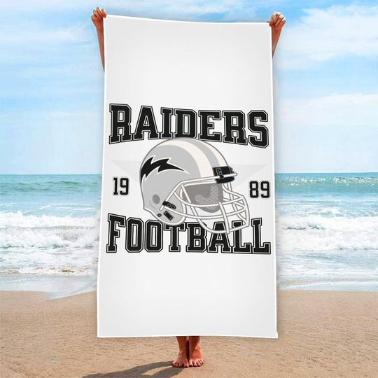 Raiders Football Towel, Sports Team Beach Towel, Football Fan Gift, Game Day Pool Towel, Sports Towel