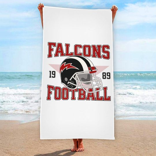 Discover Falcons Football Towel, Sports Team Beach Towel, Football Fan Gift, Game Day Pool Towel, Sports Towel