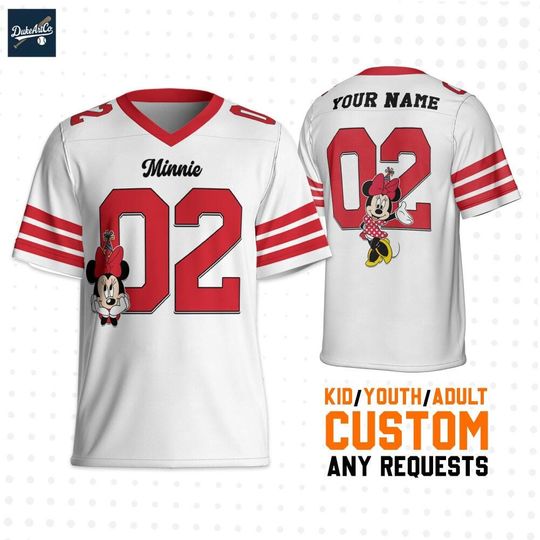 Discover Custom Minnie Mouse Disney The Life Of A Girl Life White Football Jersey, Personalize Showgirl Shirt, Park Girl Shirt, Gift for Disney Fans