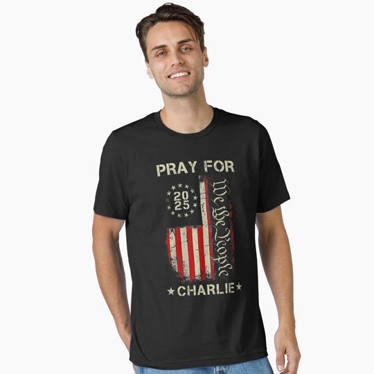 Pray For Charlie Kirk American Flag Essential T-Shirt
