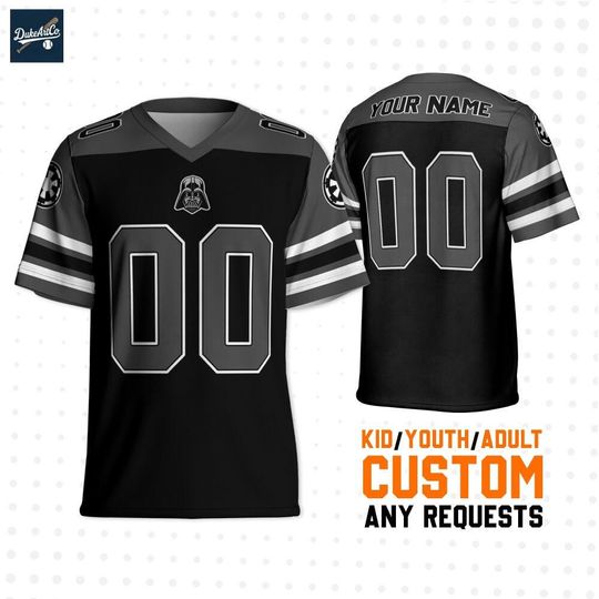 Discover Personalize Star Wars Darth Vader Black Grey , Custom Disney Football Jersey Sports, Cute Gifts For Fans Disney, Best Birthday Gift