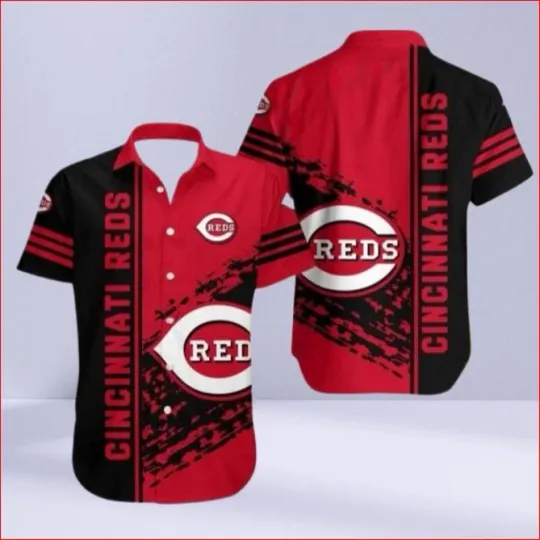Discover Dynamic Splash Play – Cincinnati Reds Black And Red Hawaiian Shirt
