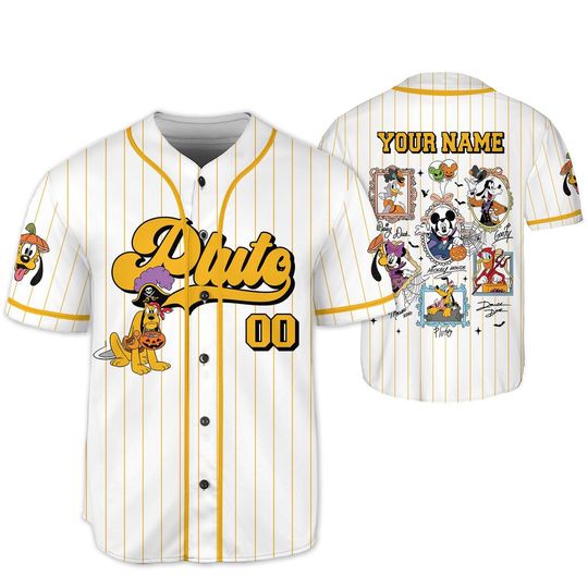 Discover Mickey And Friends Pluto Coquette Bow Halloween Jersey, Disney Pluto Mirror Bow Shirt, Disney Mickey And Friends Halloween 2025 Party Shirt