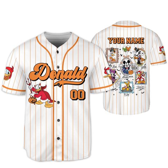 Mickey And Friends Donald Coquette Bow Halloween Jersey, Disney Donald Magical Mirror Bow Shirt, Disney Mickey Halloween 2025 Party Shirt