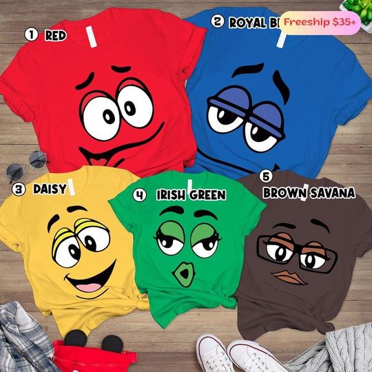 M&M Candy Halloween Costume Shirt M and M Matching Halloween Shirt M and M Family Group Shirt Candy Chocolate Halloween Tee Halloween Party