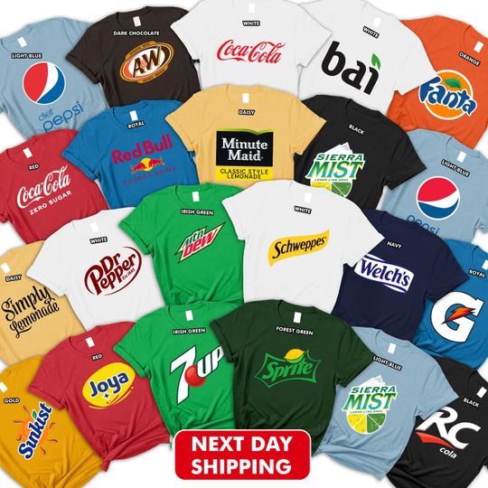 Discover Custome Soda Drinks Group Halloween Matching Family Shirt, Teacher Halloween Costume Shirt, Halloween Group Party Shirt Matching Family Tee.