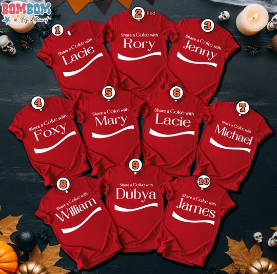 Halloween Share A Coke Group Shirt, Custom Coke Costume, Coke Halloween Costume, Group Halloween Costume, Group Matching Shirts