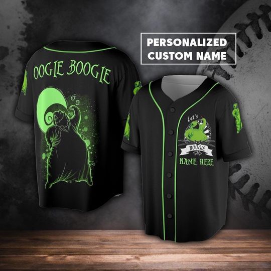 Custom Name Let is Boogie Baseball Jersey, Halloween Chirstmas Gift For Men Women, Monster Halloween, Monster Baseball Jersey