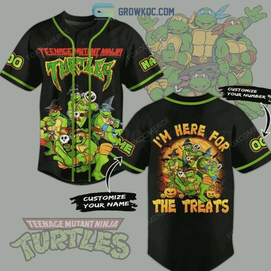 TMNT Halloween Baseball Jersey Im Here For The Treats Shirt