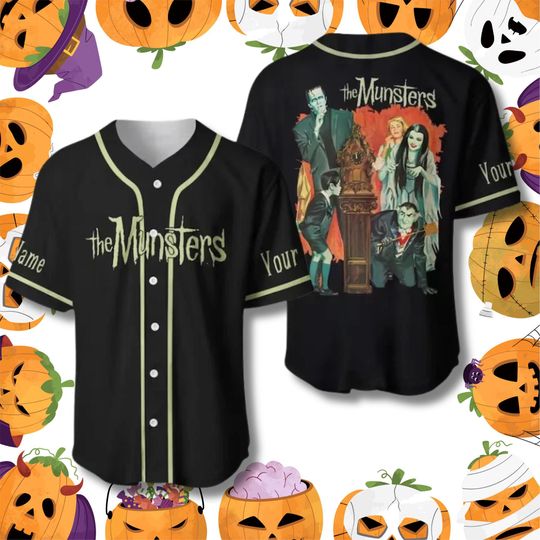 Discover Retro Monster Family Baseball Jersey: Vintage Horror Halloween Costume