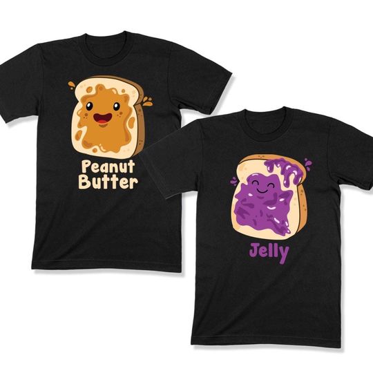 Discover Halloween Matching Couple Shirts | Tank Top | Sweatshirt | Hoodie | Peanut Butter & Jelly Tee | Halloween Party | Best Friends Matching Gift