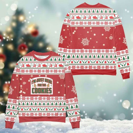 Discover Just Here For The Cookies Christmas Ugly Sweater Gingerbread Sweatshirt