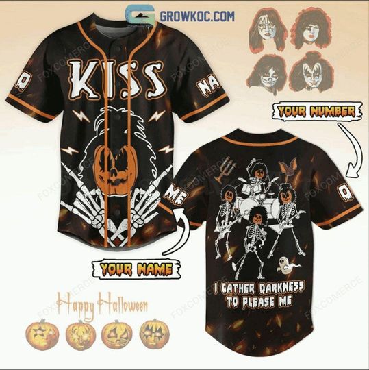 Kiss Band Darkness Halloween Baseball Jersey Personalized Spooky Shirt
