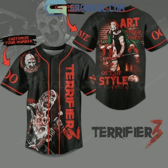 Terrifier 3 Halloween Baseball Jersey Horror Art Styles Shirt