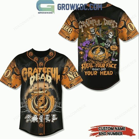 Grateful Dead Steal Your Face Halloween Baseball Jersey Retro Shirt