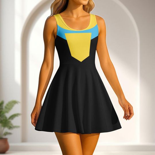Discover Invincible Cosplay Skater Dress, Mark Grayson Women Dress, Invincible Halloween Dress, Superhero Comic Book Dress