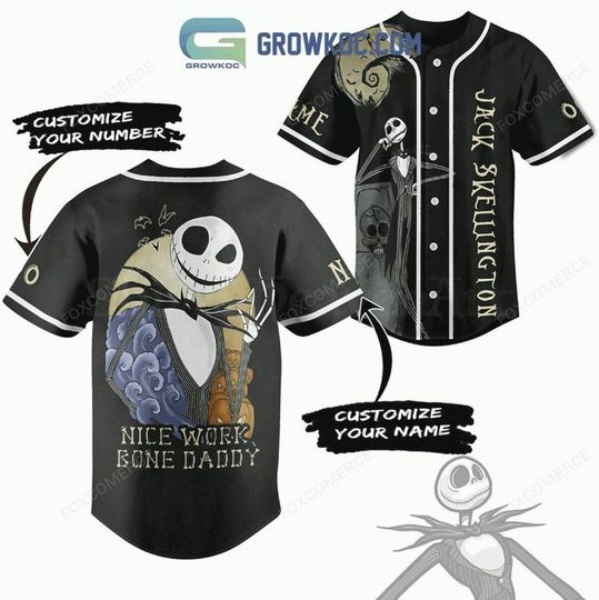 Discover Jack Skellington Bone Daddy Halloween Baseball Jersey Personalized Shirt