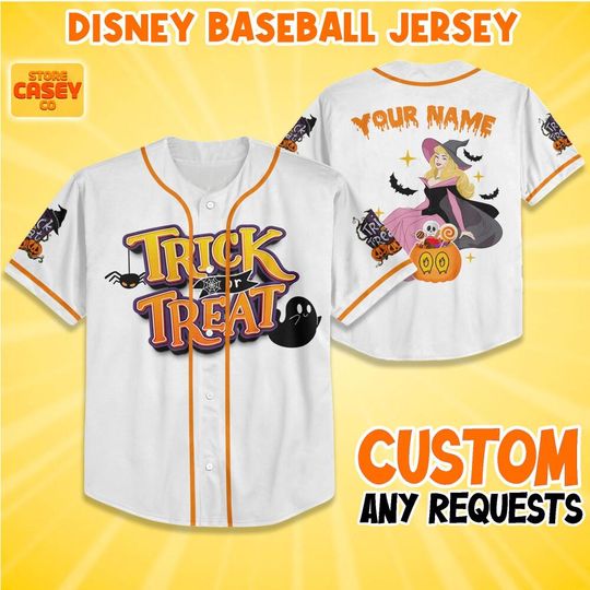 Discover Personalize Princess Aurora Trick Or Treat Halloween, Gift For Baseball, Halloween Fan, Disney Princess Matching Gift