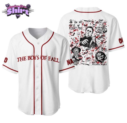 Discover The Boys Of Fall Personalized Baseball Jersey, The Boys of Fall Spooky Baseball Shirt, Horror Movie Jersey Gift
