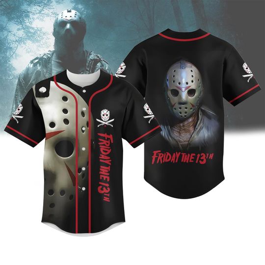 Discover Jason Voorhees Baseball Jersey, Friday the 13th Jersey, Halloween Baseball Shirt, Halloween Horror Baseball Jersey, Jersey Gift For Hal