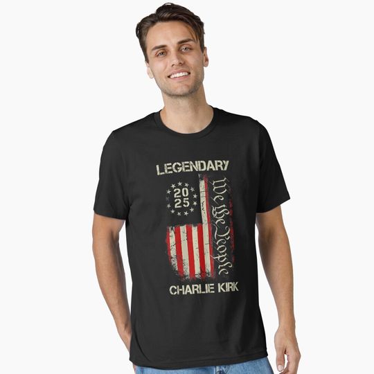 Pray For Charlie Kirk Legendary American Flag Essential T-Shirt, Memory Charlie Kirk