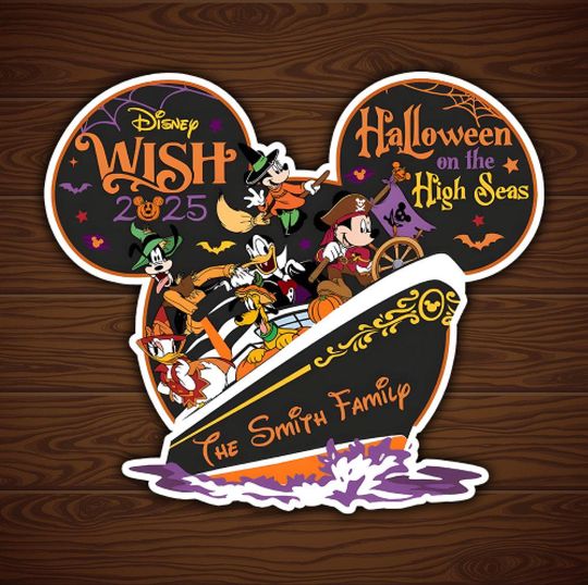 Cruise Halloween Magnet Halloween On The High Seas 2025 Magnet, Cruise Door Magnet Disney Wish Dream Fantasy Magic Wonder Halloween Magnet